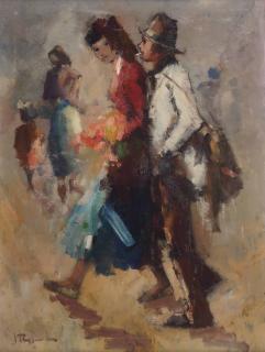 Jan Rijlaarsdam - A couple out for a stroll