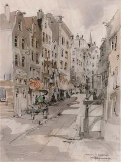 Jan Rijlaarsdam - Straatje te Amsterdam