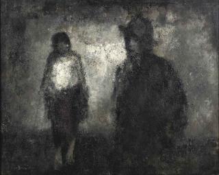 Jan Rijlaarsdam - Two figures in the dark