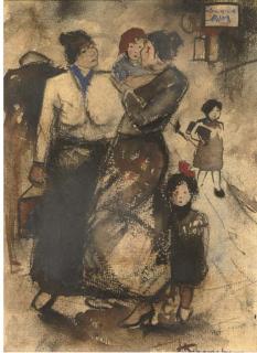 Jan Rijlaarsdam - Women with children in a street