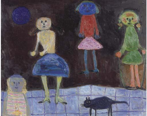 Jan Roëde - Children and cat