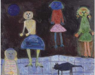 Jan Roëde - Children and cat