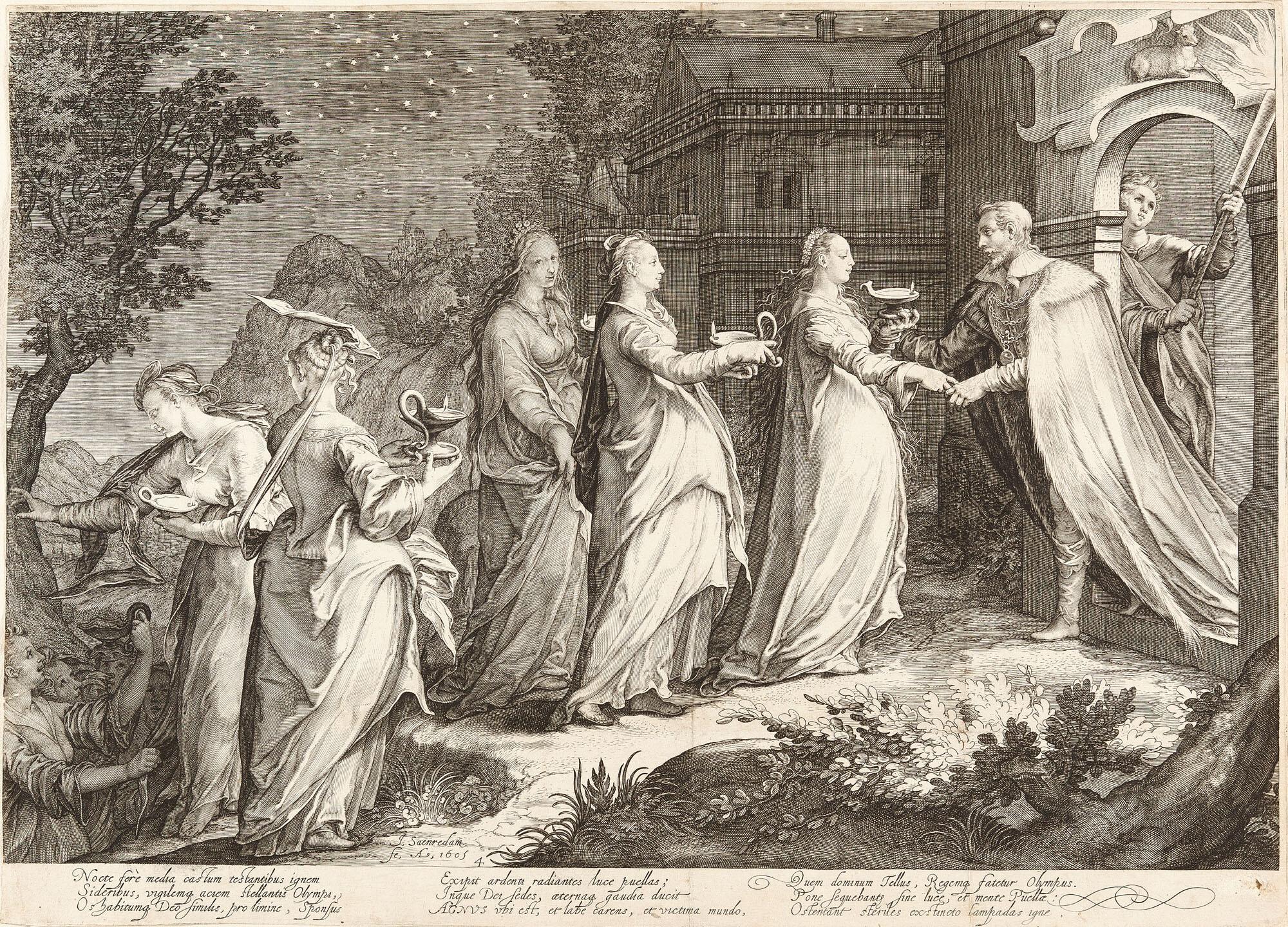 Jan Saenredam - Folge von 5 Bll.: Die Parabel von den klugen und den törichten