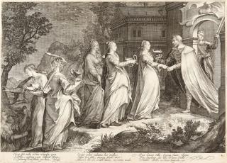 Jan Saenredam - Folge von 5 Bll.: Die Parabel von den klugen und den törichten