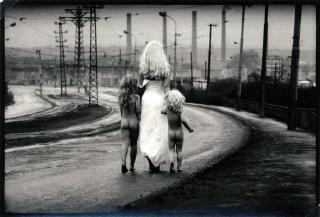 Jan Saudek - »Fate descends towards the River leading two innocent children«