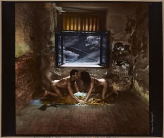 Jan Saudek - Kisses in Moonlight (aus der Serie: Das Fenster)
