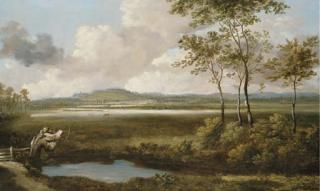 Jan Siberechts - A View In The Thames Valley With A Figure By A Pond In The Foreground