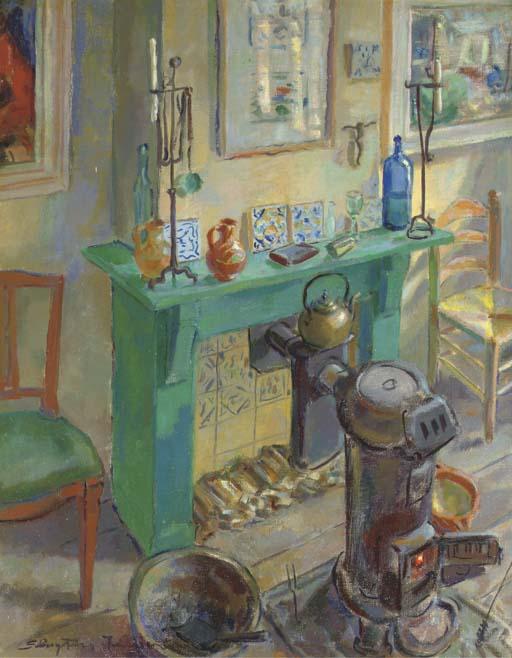 Jan Sluijters Jr. - Interior With Pot-Bellied Stove