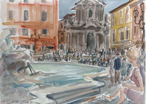 Jan Sluijters Jr. - Trevi Fountains, Rome