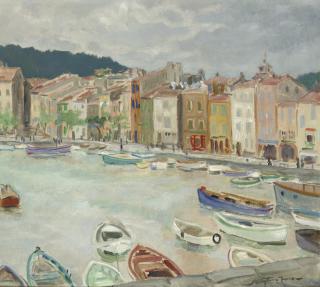 Jan Sluijters Jun. - Boats in the harbour of Cagnes, France