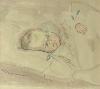 Jan Sluijters - A sleeping baby