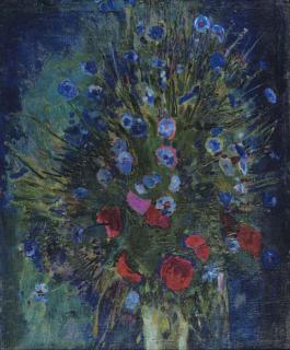 Jan Sluijters - Blauw Boeket - Korenbloemen met klaproos