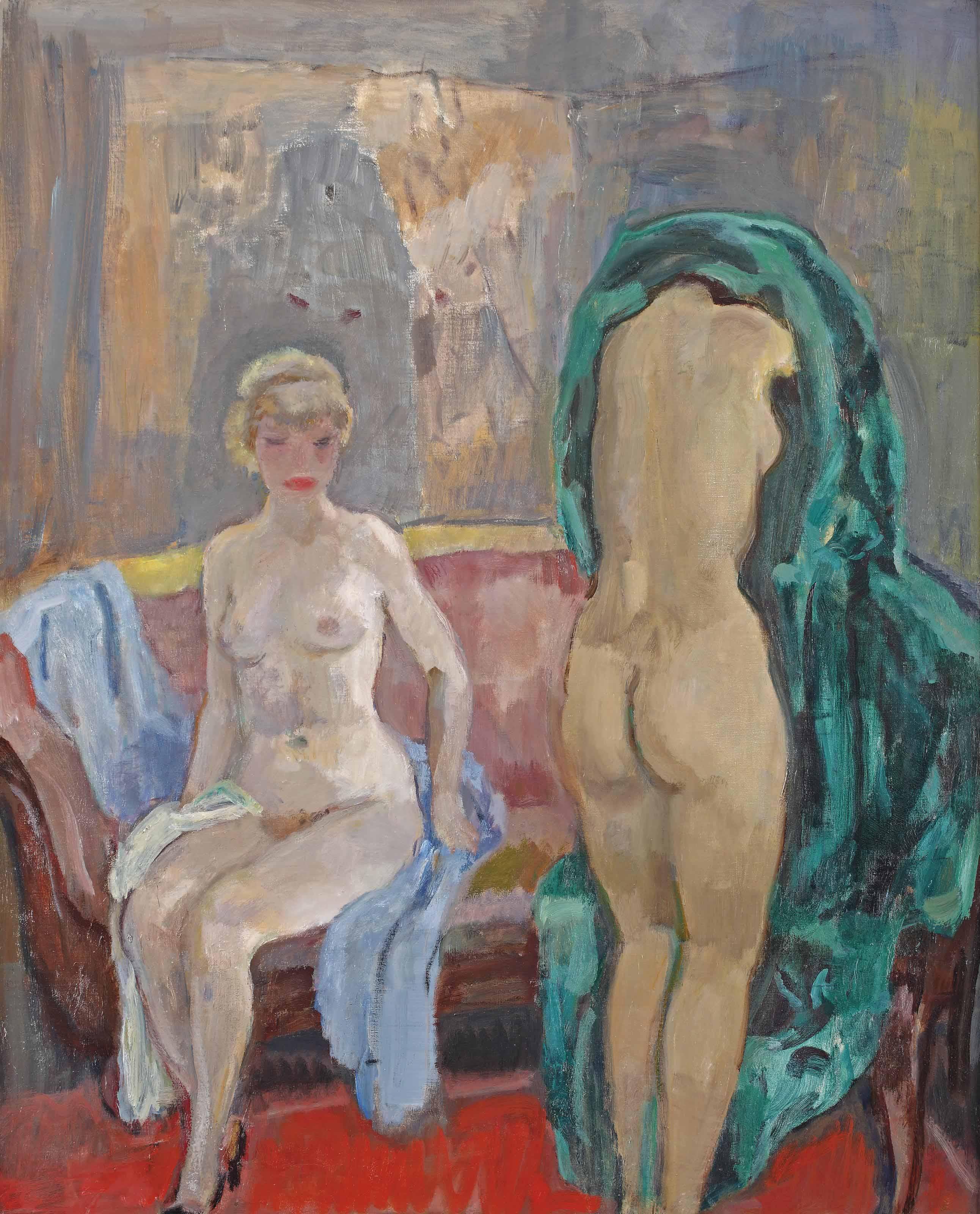 Jan Sluijters - Sitting and standing female nudes