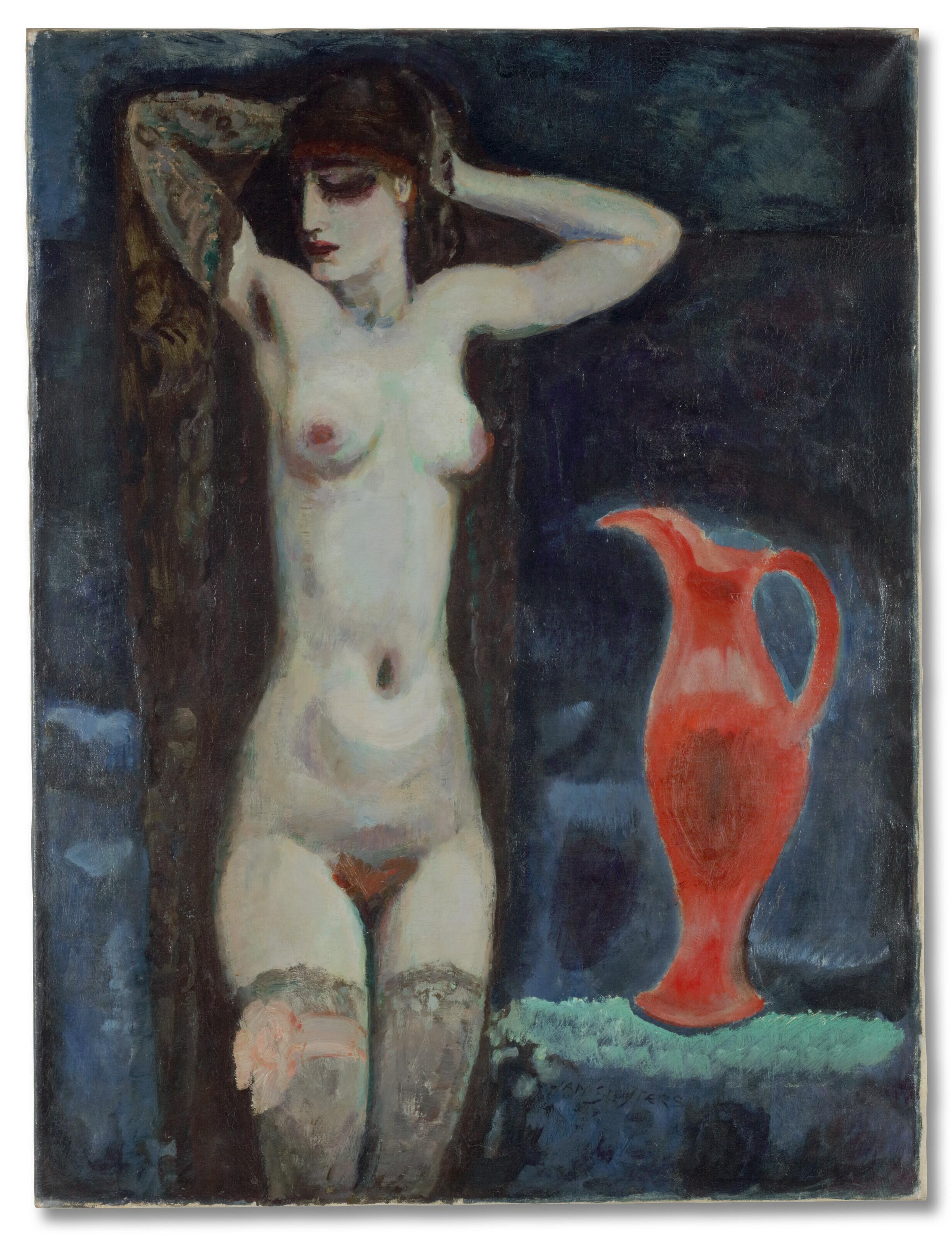 Jan Sluijters - Staand naakt bij rode kan (Standing nude near red jug)
