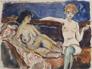 Jan Sluijters - Two models on a sofa