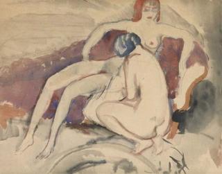 Jan Sluijters - Two Nudes By A Sofa