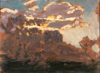 Jan Stanisławski - Mrok framed 20.5 x 26.0 x 1.5 cm (8 1/8 x 10 1/8 x 3/5 in).