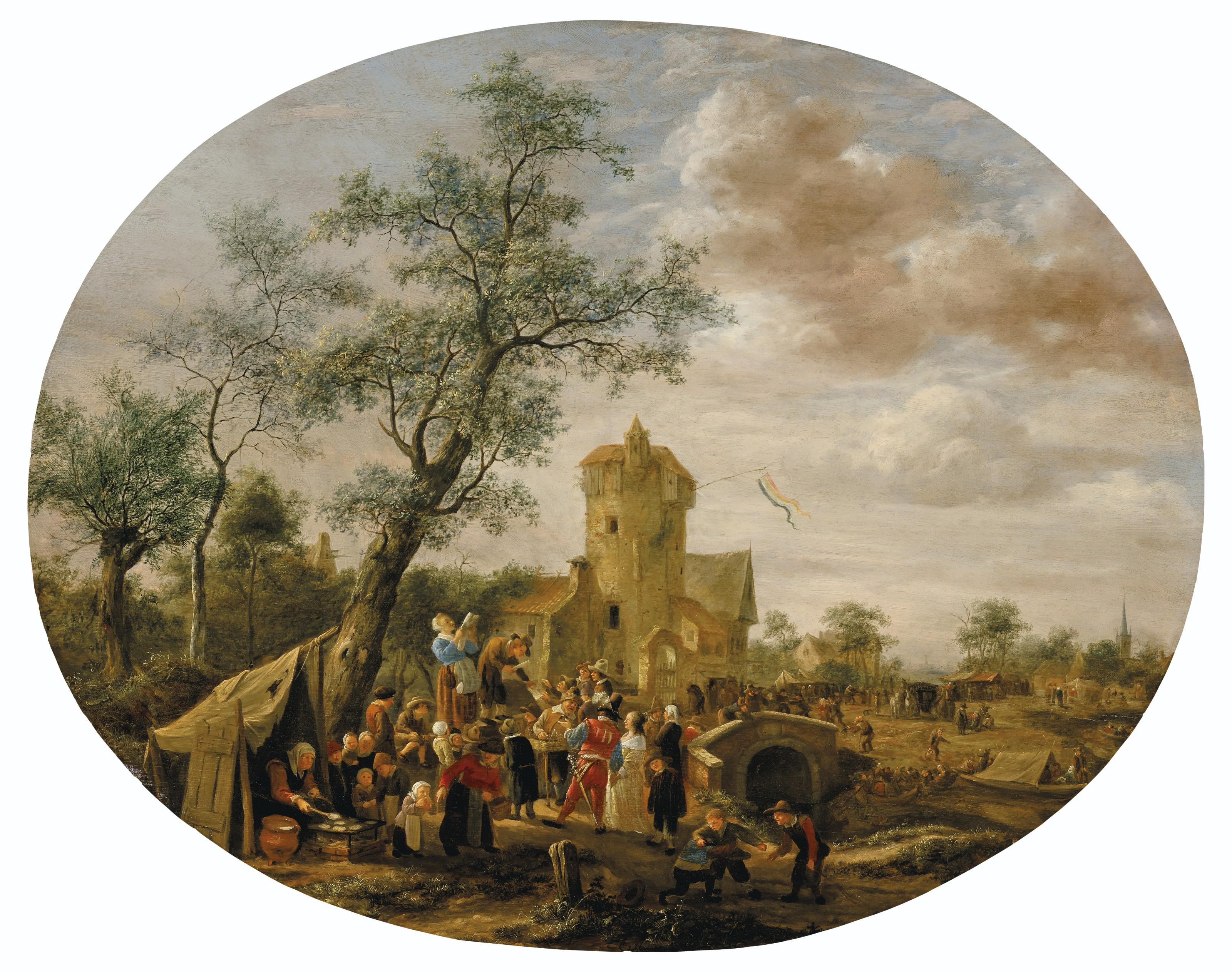 Jan Steen - A village fair with a pamphleteer