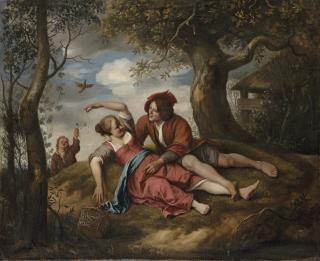 Jan Steen - An amorous couple in a landscape
