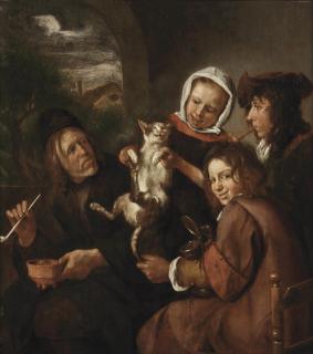 Jan Steen - Children teasing a cat