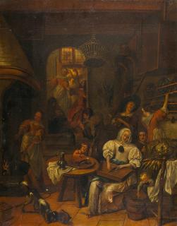 Jan Steen - Küchenstillleben mit Christus bei Martha und Maria.