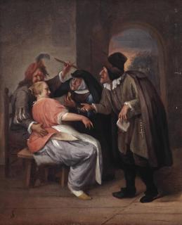 Jan Steen - The Proposition: Figures In An Interior