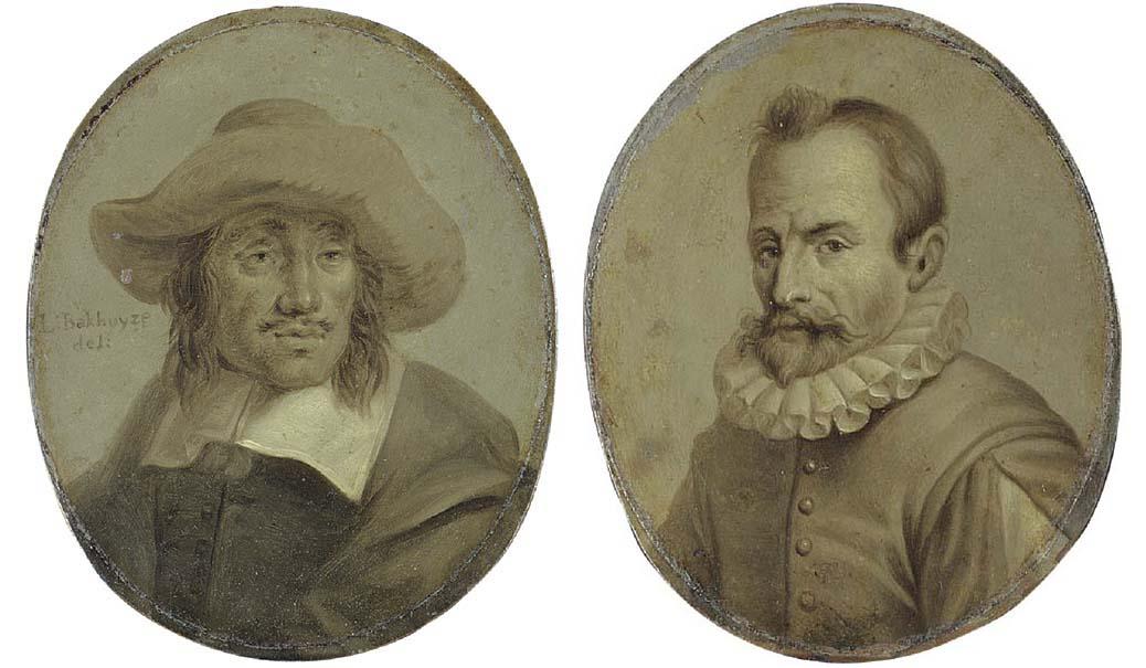 Jan Stolker - Eight portraits, all small bust-length, of Hendrick Dubbels (1620-1676) after Ludolf Bakhuyzen, Mattheus G*** (active c.1500), Desiderius Erasmus of Rotterdam (c. 1466-1536), Joachim Beuckelaer (c.1530-1573), Wendel Dieterlyn (?), Gillis Mostert (c.1