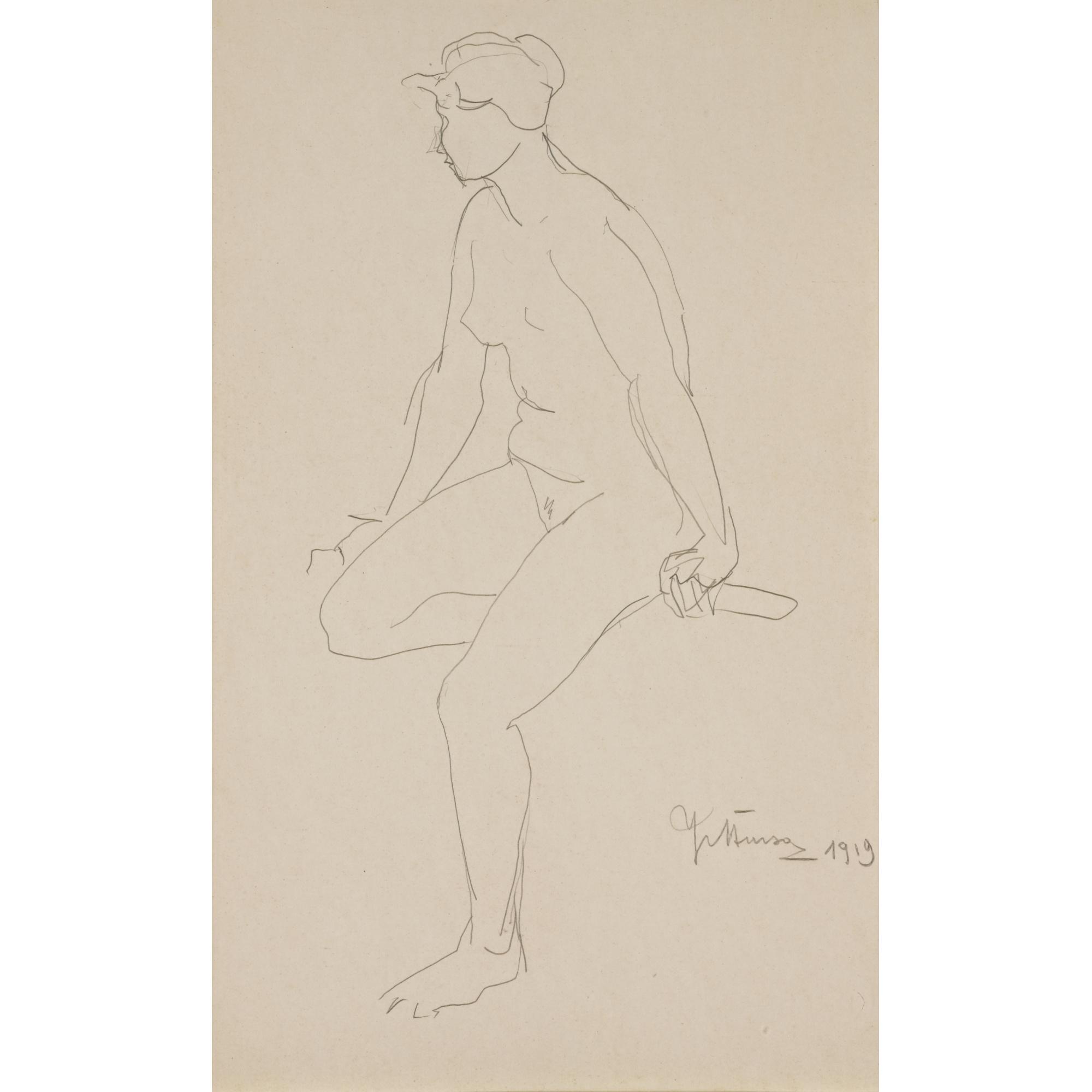 Jan Štursa - Czech seated Nude (Sedící Akt)