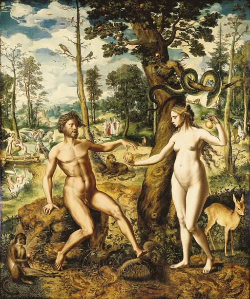 Jan Swart Van Groningen - The Temptation, with the Rebuke and the Expulsion from the Garden of Eden beyond