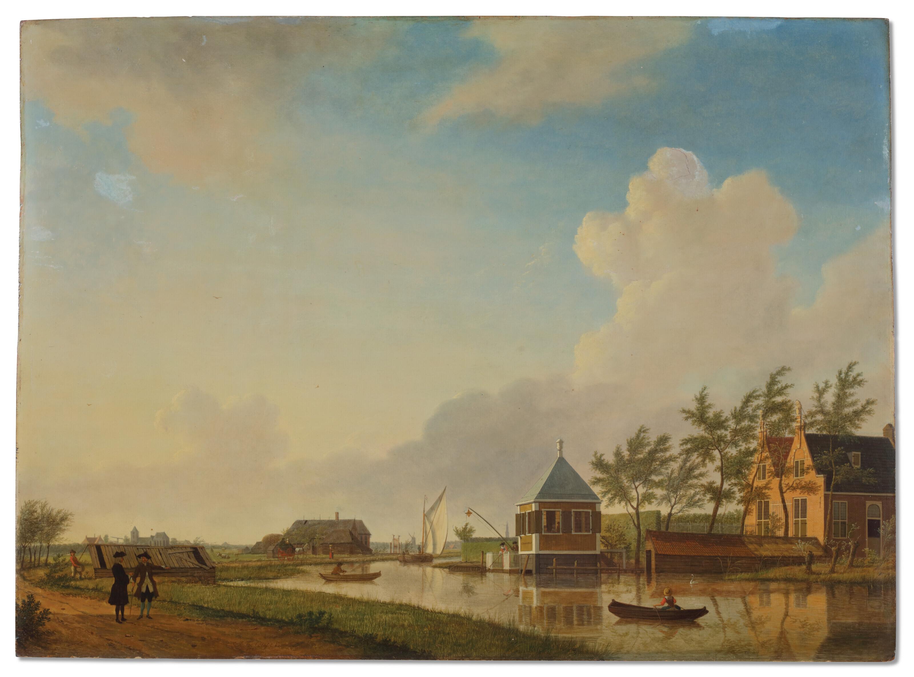 Jan Ten Compe - A view of Buitenplaats Groeneveld on the river Holendrecht between Ouderkerk aan de Amstel and Abcoude