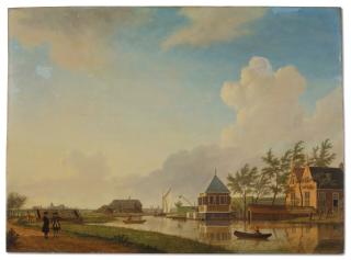 Jan Ten Compe - A view of Buitenplaats Groeneveld on the river Holendrecht between Ouderkerk aan de Amstel and Abcoude
