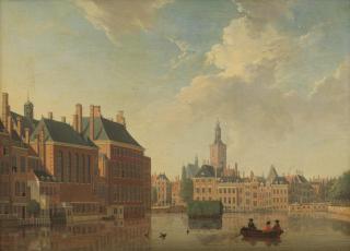 Jan Ten Compe - The Vyver, The Hague, with the Binnenhof to the left and the Groote Kerk in the distance