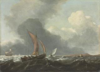 Jan Theunisz. Blankerhoff - Dutch ships in stormy waters