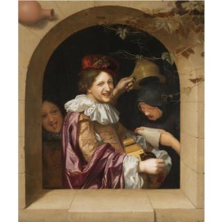 Jan Tilius - A Hurdy-Gurdy Player With An Old Woman Singing And A Mocking Youth