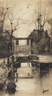 Jan Toorop - A street scene in Belgium