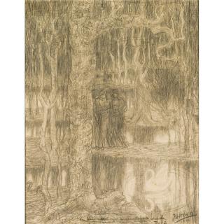 Jan Toorop - Dutch Figuren In Een Park Met Zwanen