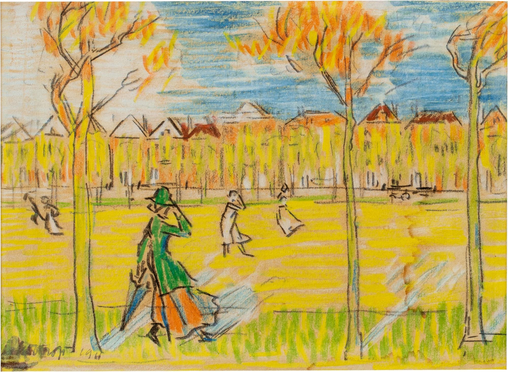 Jan Toorop - Park with figures in the wind