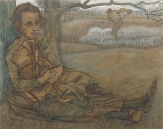 Jan Toorop - Resting woman with child