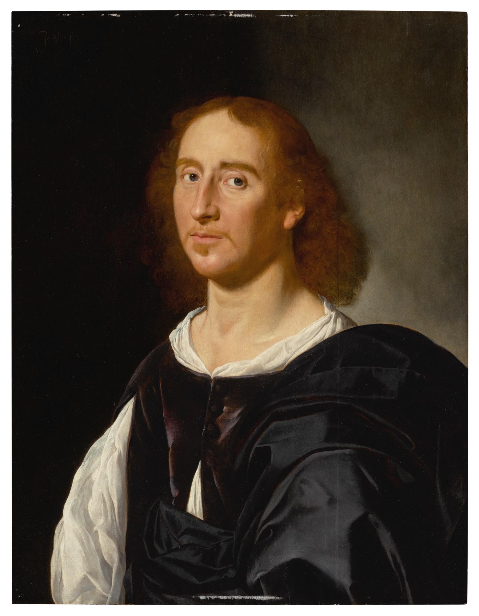 Jan Van Bijlert - Portrait Of A Gentleman Wearing A Purple Doublet And A White Shirt