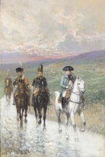 Jan Van Chelminski - Napoléon et sa garde lors de la Campagne de Saxe