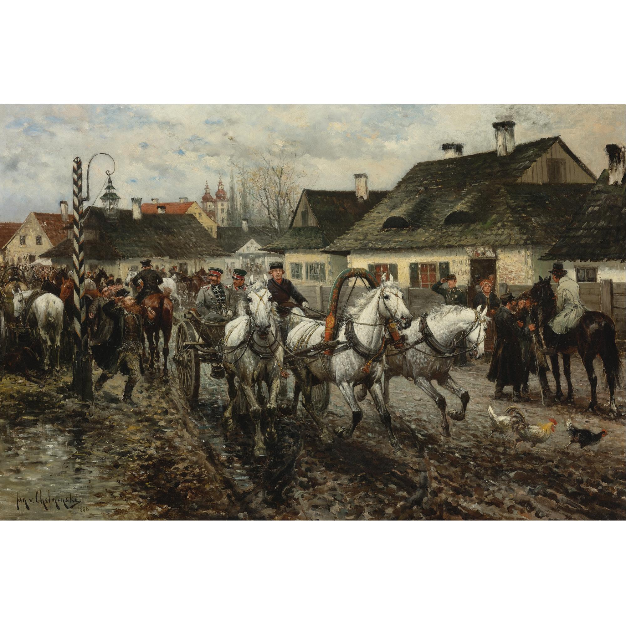 Jan Van Chelminski - Polish A Horse Market In Poland