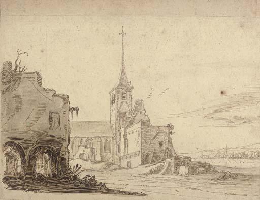 Jan van de Velde II - The Abbey at Rijnsburg, north-west of Leiden