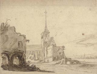 Jan van de Velde II - The Abbey at Rijnsburg, north-west of Leiden