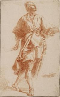 Jan van den Bergh - A Standing Man In A Mantle, Perhaps For Abraham Sacrificing Isaac