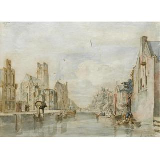 Jan Van Der Heyden - A Capriccio Canal View