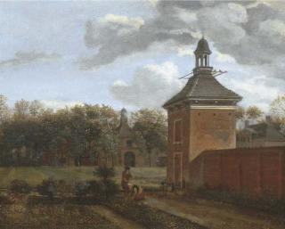 Jan Van Der Heyden - A pavilion in the garden of Goudesteyn on the Vecht, Maarssen