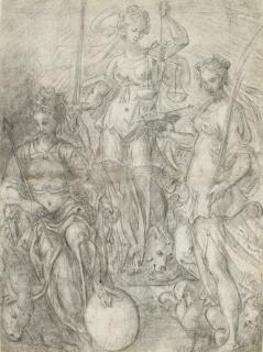 Jan van der  Straet - An Allegory of Temperance, Justice and Liberality