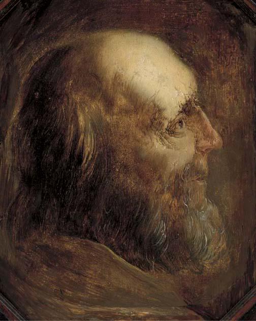 Jan Van Der Vinne - Head of an old man in profile