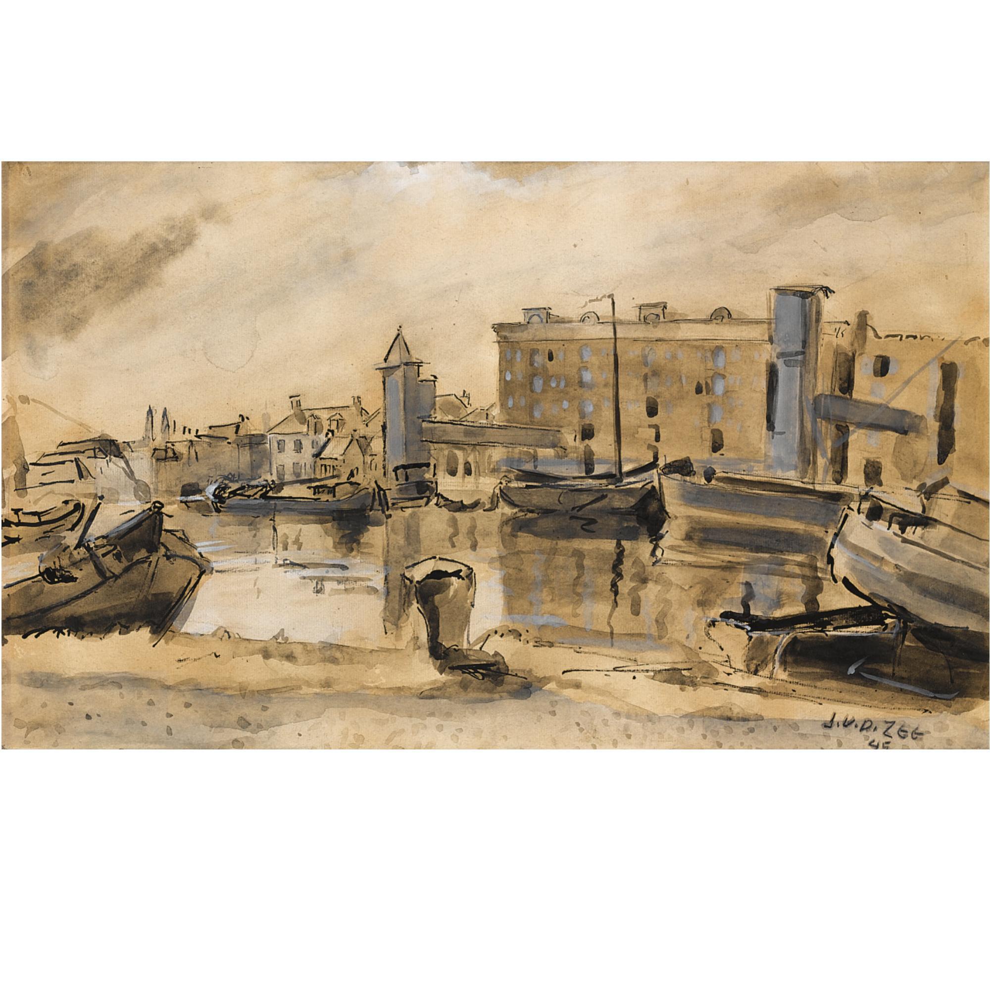 Jan van der Zee - A View Of A The Oosterhaven, Groningen