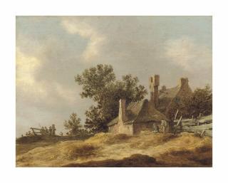 Jan Van Goyen - A dunescape with farmers resting by an inn